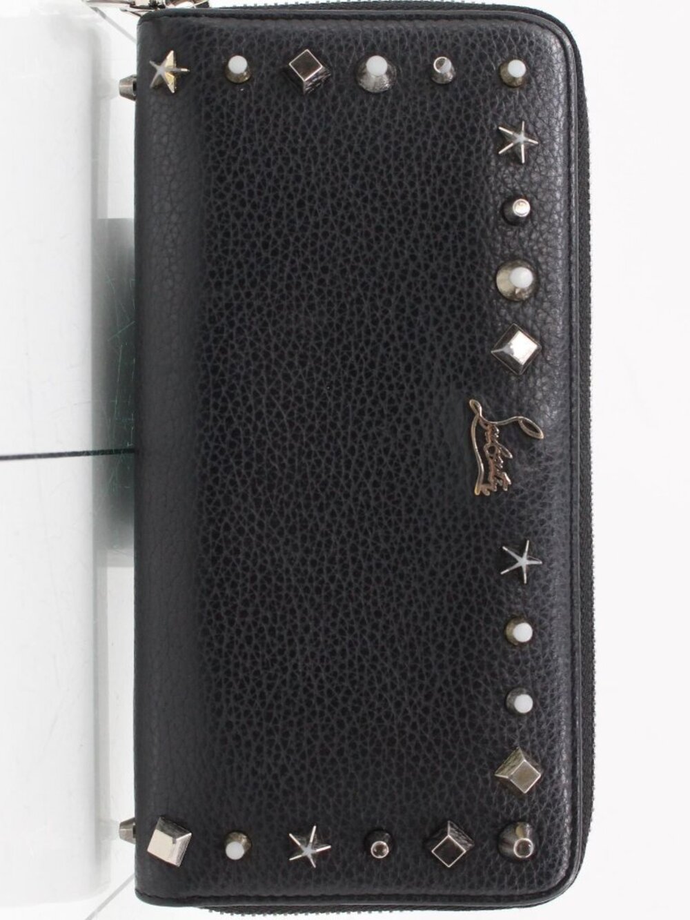 Christian Louboutin Black Studded Zip Wallet